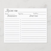 Rustiek Land Rood Gingham Familie Recept Kaart (Achterkant)