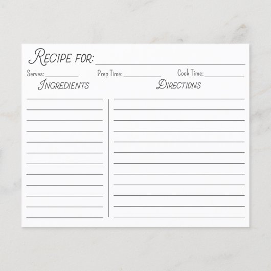 Rustiek Land Rood Gingham Familie Recept Kaart (Achterkant)