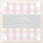 Rustiek Land Rood Gingham Zwart krijtbord Glazen Onderzetter (Achterkant)