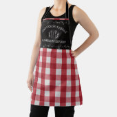 Rustiek Land Rood Gingham Zwart krijtbord Schort (Insitu)