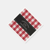 Rustiek Land Rood Gingham Zwart krijtbord Servet (Hoek)