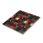 Rustiek Land Rood Groen Gespeeld Harten Keuken Tegeltje (Zijkant)