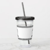 Rustiek Land Rooster Kip BW Gingham Cheques Acryl Drinkbeker (Links)