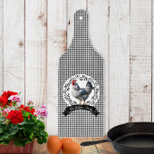 Rustiek Land Rooster Kip BW Gingham Cheques Snijplank