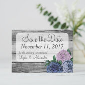 Rustiek Land Rozen Bruiloft Opslaan De Datum Save The Date (Staand voorkant)