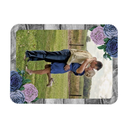 Rustiek Land Rozen Schuur Hout Aangepaste Foto Magneet (Horizontaal)