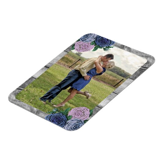 Rustiek Land Rozen Schuur Hout Aangepaste Foto Magneet (Linkerzijde)