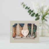 Rustiek Land Save the Date Foto Briefkaart (Staand voorkant)