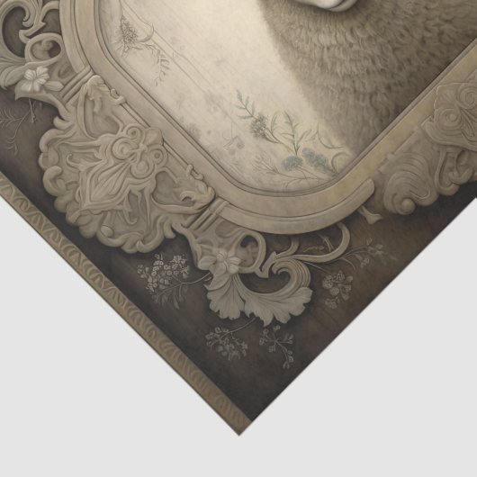 Rustiek Land Schaap Lamb Decoupage Weefsel Papier (Detail)