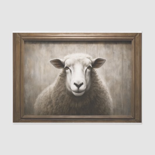 Rustiek Land Schaap Ram Decoupage Weefsel Papier (Voorkant)