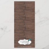 Rustiek Land Schuur Hout Bruiloft Menu (Achterkant)