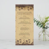 Rustiek Land Schuur Hout Bruiloft Menu (Staand voorkant)