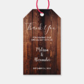 Rustiek land schuur hout Dank u bruiloft Cadeaulabel (Voorkant)