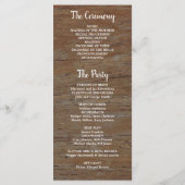 Rustiek land schuur hout foto bruiloft programma programmakaart (Achterkant)