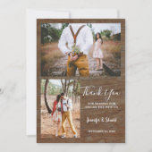 Rustiek land schuur hout foto Dank u bruiloft Kaart (Voorkant)