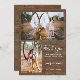 Rustiek land schuur hout foto Dank u bruiloft Kaart