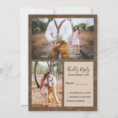 Rustiek land schuur hout foto RSVP bruiloft Kaart (Voorkant)