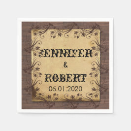 Rustiek Land Schuur Hout Schoonheid Bruiloft Serve Servet