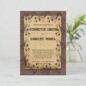 Rustiek Land Schuur Hout Schoonheid Bruiloft Uitno Kaart (Staand voorkant)