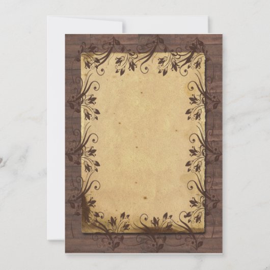 Rustiek Land Schuur Hout Schoonheid Bruiloft Uitno Kaart (Achterkant)