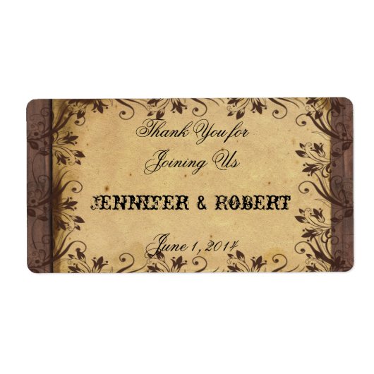 Rustiek Land Schuur Houten Waterfles Label (Voorkant)