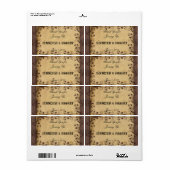 Rustiek Land Schuur Houten Waterfles Label (Full Sheet)