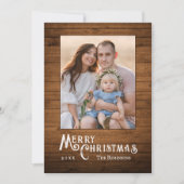 Rustiek Land Stijlvolle Foto Houten Plank Print Feestdagenkaart (Voorkant)