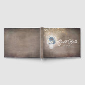 Rustiek Land Stoffig Blauw Bloemen Mason Jar Bruil Gastenboek (Volledig)