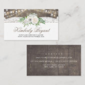 Rustiek Land String van Lichten Kant Hout Bloemen Visitekaartje (Voorkant / Achterkant)