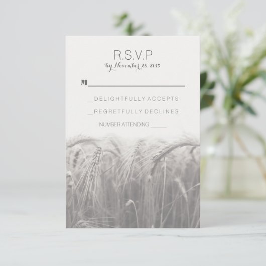 Rustiek land Trouwen RSVP Kaarten (Staand voorkant)