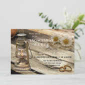 rustiek land verlovingsfeest uitnodiging (Staand voorkant)