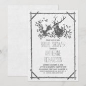 Rustiek land vrijgezellenfeest nodigt uit met hert kaart (Voorkant / Achterkant)