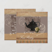 Rustiek Land Vrijgezellenfeest Tea Party Uitnodigi Kaart (Voorkant / Achterkant)