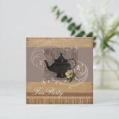 Rustiek Land Vrijgezellenfeest Tea Party Uitnodigi Kaart (Staand voorkant)
