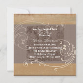 Rustiek Land Vrijgezellenfeest Tea Party Uitnodigi Kaart (Achterkant)