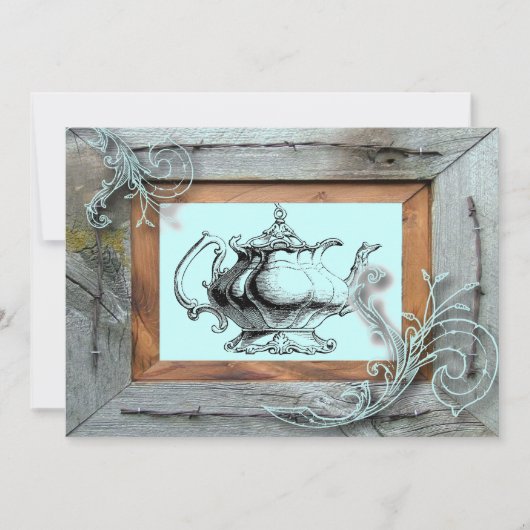 Rustiek Land Vrijgezellenfeest Tea Party Uitnodigi Kaart (Voorkant)