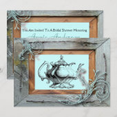 Rustiek Land Vrijgezellenfeest Tea Party Uitnodigi Kaart (Voorkant / Achterkant)