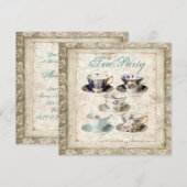 Rustiek Land Vrijgezellenfeest Tea Party Uitnodigi Kaart (Voorkant / Achterkant)