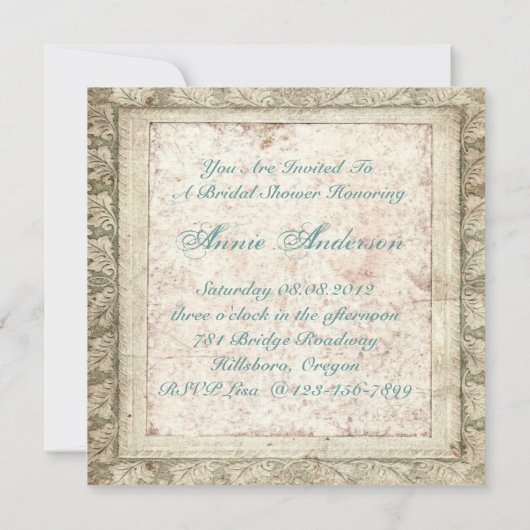 Rustiek Land Vrijgezellenfeest Tea Party Uitnodigi Kaart (Achterkant)