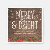 Rustiek land vrolijk en helder kerstfeest servetten (Voorkant)