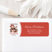 Rustiek Land Vrolijk Kerstfeest Wensen Schattige V Etiket (Insitu)