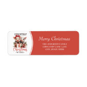 Rustiek Land Vrolijk Kerstfeest Wensen Schattige V Etiket (Voorkant)