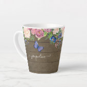 Rustiek land Waterverf Floral Bourgondië Navy Latte Mok (Linkerhoek)