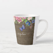 Rustiek land Waterverf Floral Bourgondië Navy Latte Mok (Rechts)