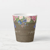 Rustiek land Waterverf Floral Bourgondië Navy Latte Mok (Voorkant)