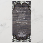 Rustiek Land Western Babys Breath & Wood Programma Programmakaart (Voorkant)