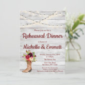 Rustiek Land Western Boot Boho Repetitie Diner Kaart (Staand voorkant)