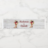 Rustiek Land  Western Bruiloft Favor Boot Waterfles Etiket (Enkel label)