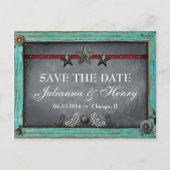 Rustiek Land Western Bruiloft Save the Date Aankondigingskaart (Voorkant)