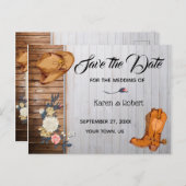 Rustiek Land Western Bruiloft Save the Date Aankondigingskaart (Voorkant / Achterkant)